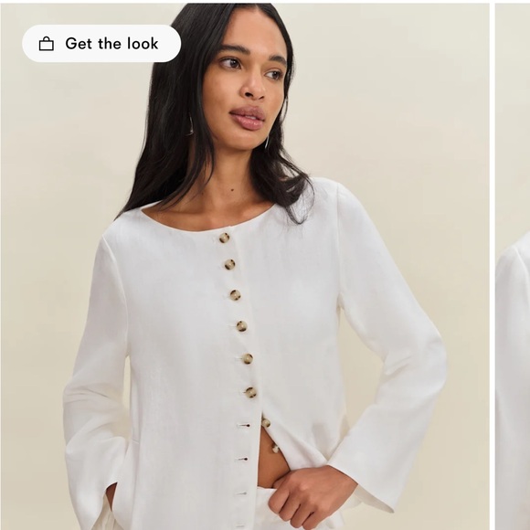 Reformation Jackets & Blazers - Reformation Lucia Linen Jacket Ivory - Size S